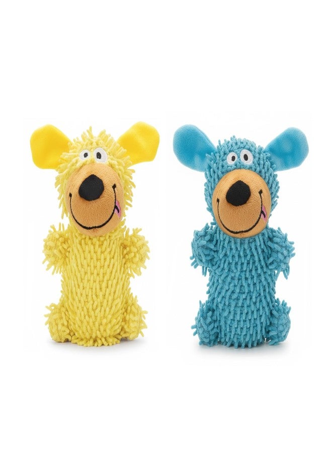 QUWOU 2-Pack Squeaky Dog Toys Durable Stuffed Chew Toy with Interactive Squeak Sounds to Keep Dogs Busy for Small, Medium, and Large Dogs(Blue and Yellow) - Image 1