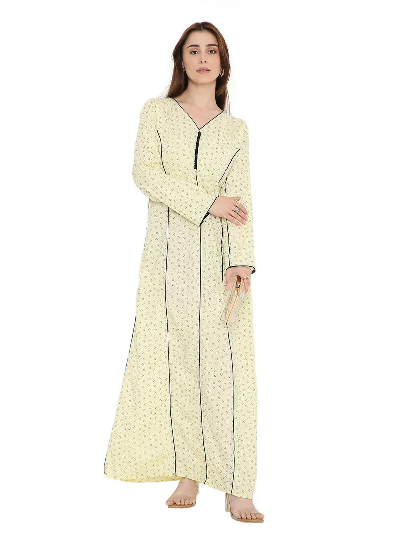 HANA & SARA LONG TINY PRINT MODEST ARABIC KAFTAN JALABIYA DRESSES