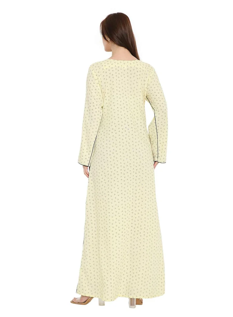 HANA & SARA LONG TINY PRINT MODEST ARABIC KAFTAN JALABIYA DRESSES