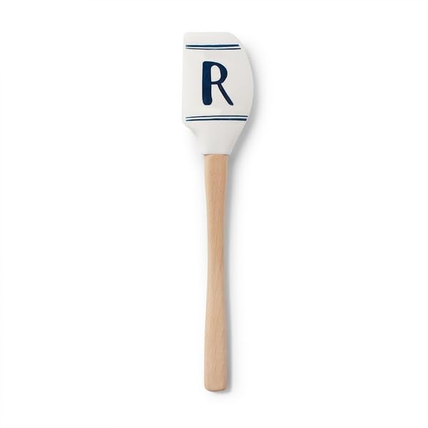 Monogrammed premium Silicone Spatula Nonstick Heat Resistant kitchen spatula Dishwasher Safe Kitchen Utensils BPA BPS Free Perfect for Baking Scraping and Mixing 1PCS R Navy