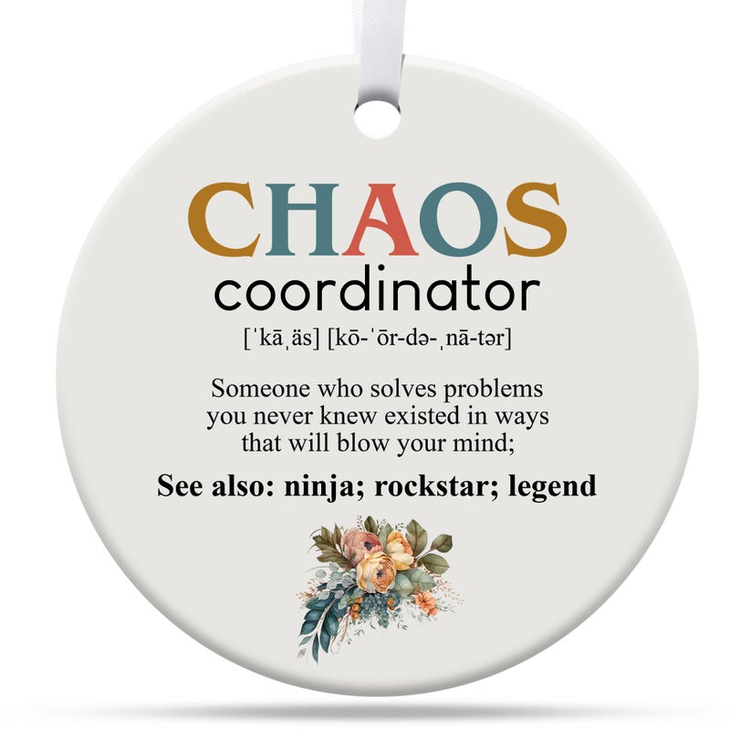 Funny Christmas Ornaments 2025 Teacher Gifts Gifts for Coworker Boss Husband Wife Sister Ceramic Ornament