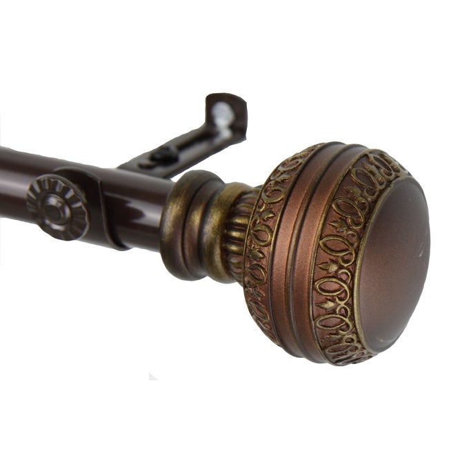 4802997 ORNAMENT WINDOW CURTAIN ROD SET 120 TO 170INCH COCOA