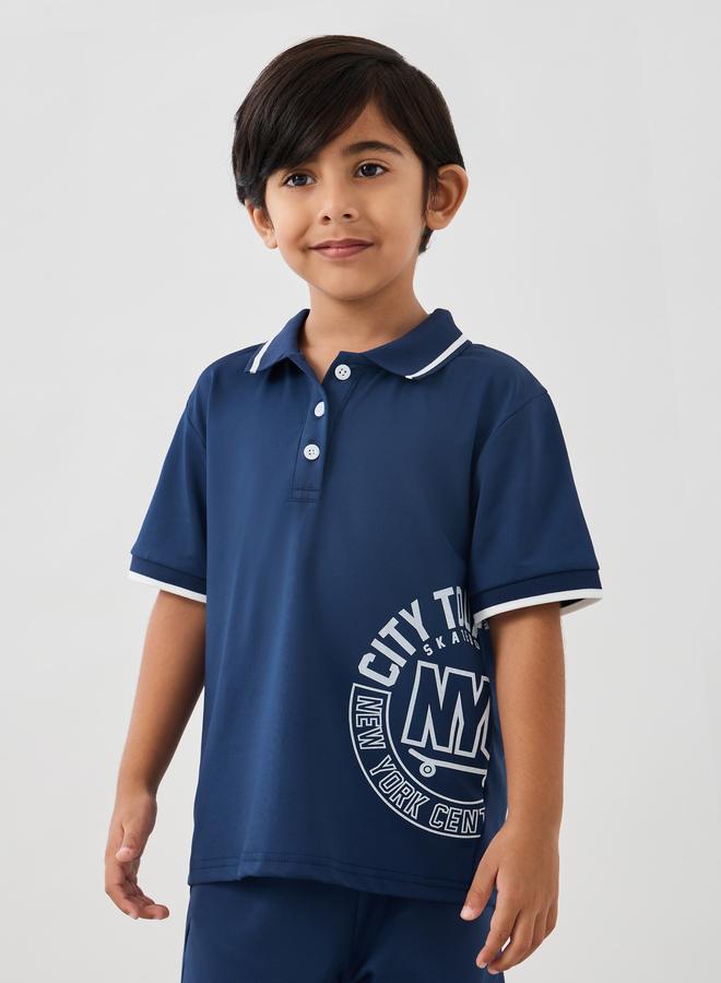 Styli Styli Graphic Print Polo T-Shirt and Shorts Set - Image 2