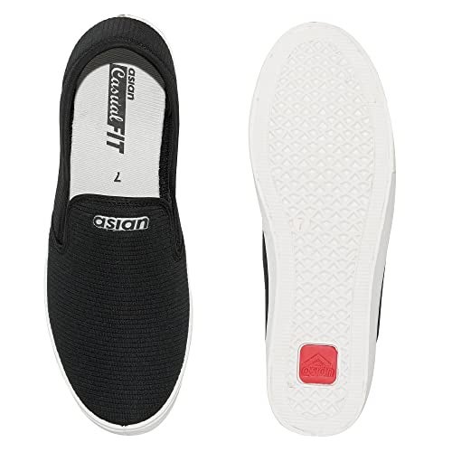 ASIAN Men's M-2027 Casual Sneakers,Loafer Shoes with Extra Cushion Lightweight Casual Slip-On Shoes for Men's & Boy's Black - Image 5