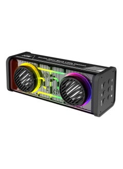 مكبر صوت بلوتوث محمول ويدعم USB, TF و AUX مع إضاءة LED متعددة الأوضاع ، صوت نقي ولمسات LED مشعة