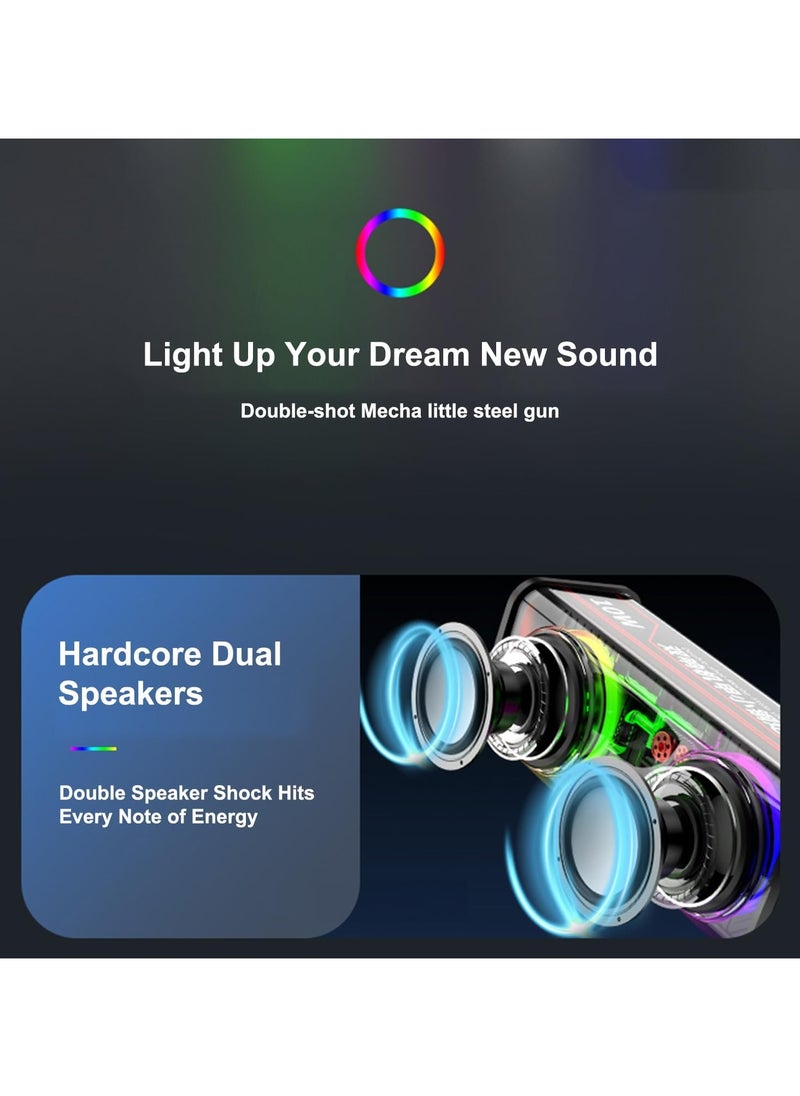 ماركة غير محددة - مكبر صوت بلوتوث محمول ويدعم USB, TF و AUX مع إضاءة LED متعددة الأوضاع ، صوت نقي ولمسات LED مشعة - Image 1