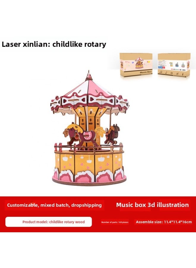 3D DIY Wooden Puzzle Series Stork Tower Difficulty 4-Star Suitable For Decompression Adult Toys-Color:Qiao Mu-Stork Tower  - Image 3