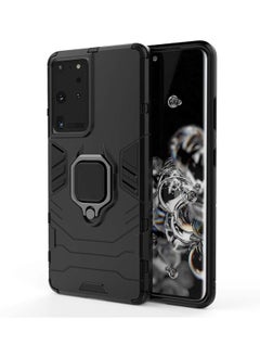 NuSense Armor Case For Samsung Galaxy S21 Ultra 5G With Ultra Car Mounted Magnetic Metal Ring Support Silicone Tpu + Hard Pc Case  (Black)  - Image 1