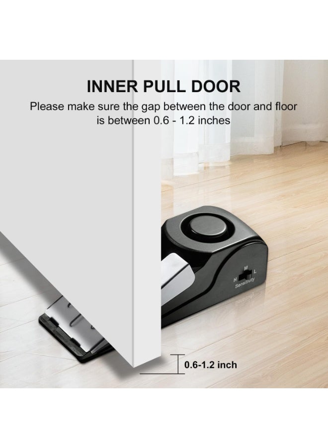 BABONA Door Stop Alarm, Door Stopper with 120DB Security Alarm, Floor Wedge Door Stop Siren, Door Security Devices for Traveling, Apartment, Hotel and Home, Black - Image 5