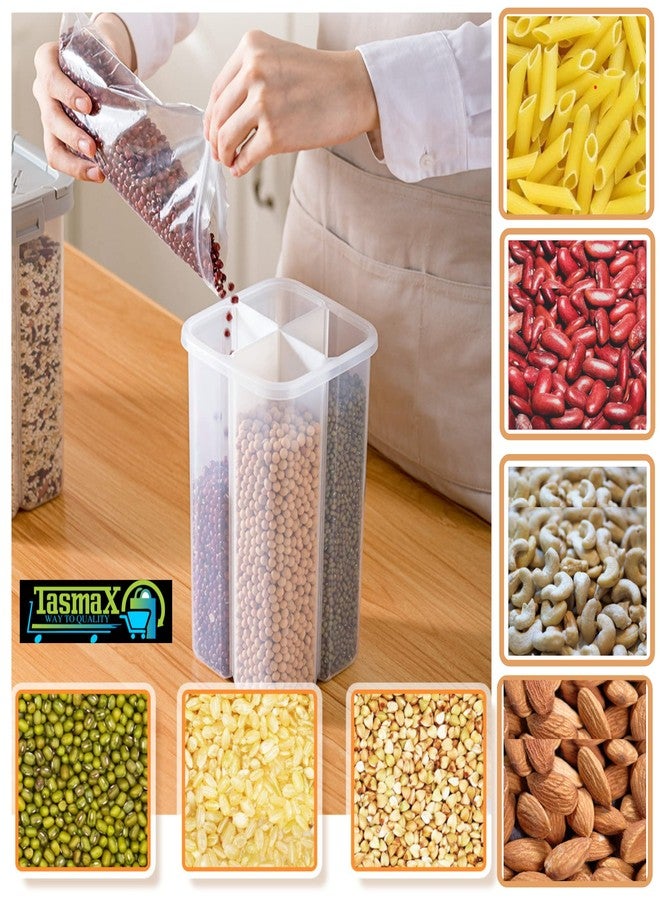TASMAX 4-in-1 Kitchen Storage Box Set – Plastic Containers for Kitchen Storage | Multipurpose Jars & Boxes for Spices, Grains & Snacks | Durable & Space-Saving Design (Pack of 1) - Image 5