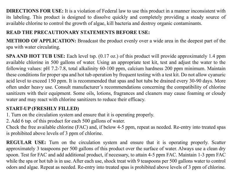 SpaChoice 2-Pounds 2-Pack Premium Spa Sanitizing Granules, Spa Chlorine Granules for Hot Tub, Made in USA - Image 4