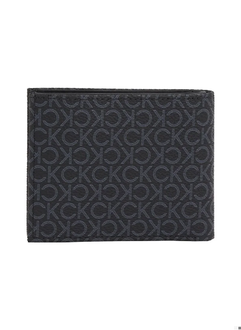 CALVIN KLEIN Men's Logo Billfold Wallet - Polyester Blend, Black