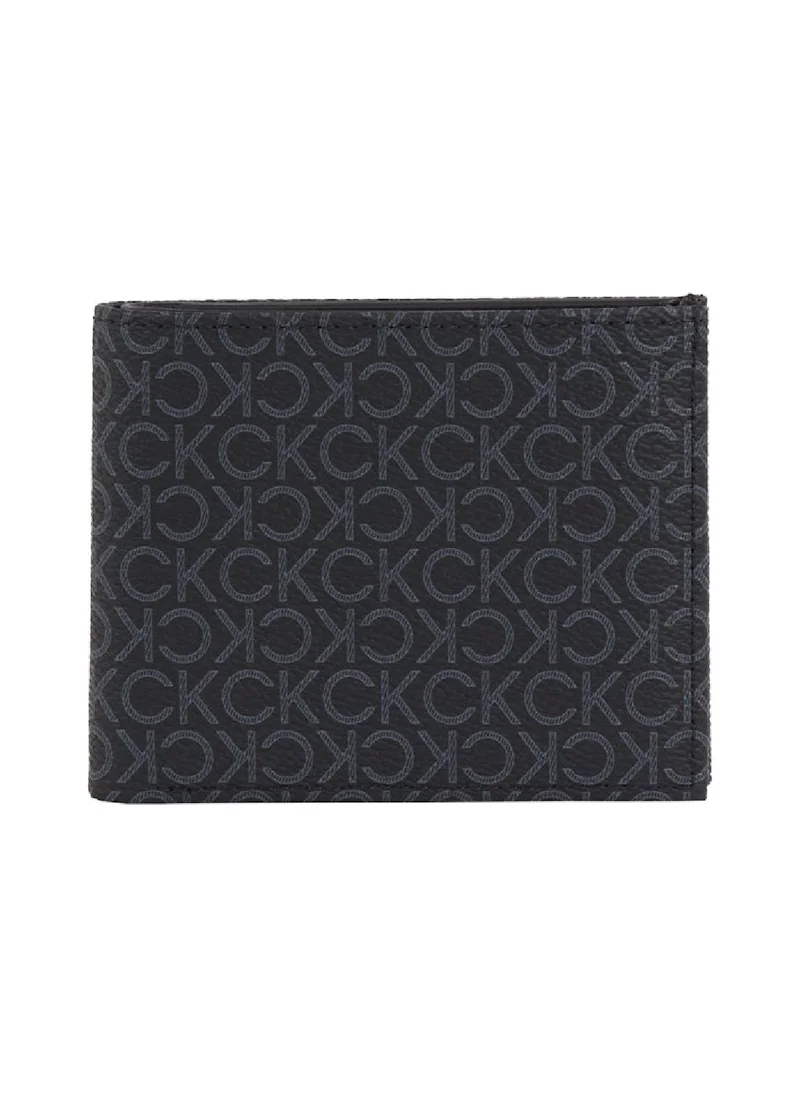 CALVIN KLEIN Men's Logo Billfold Wallet - Polyester Blend, Black