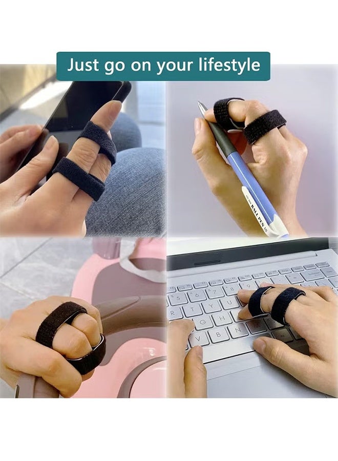 YJ 6 Pack Buddy Tape Finger Straps With Padded, Hook and Loop Finger Buddy Straps Pinky Finger Splint for Injured Finger Support, Stretchable and Washable - Image 5