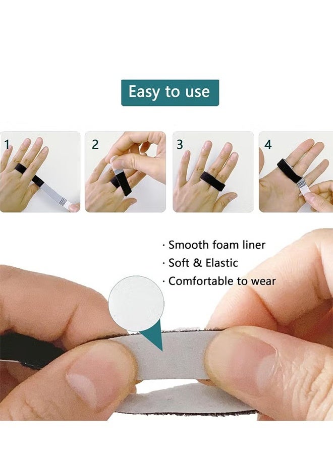 YJ 6 Pack Buddy Tape Finger Straps With Padded, Hook and Loop Finger Buddy Straps Pinky Finger Splint for Injured Finger Support, Stretchable and Washable - Image 3