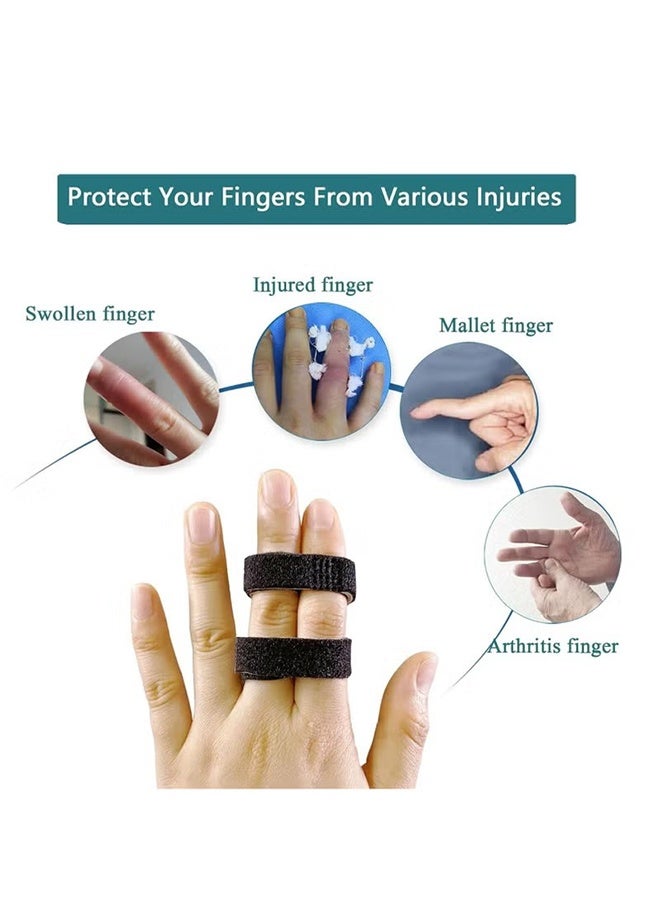 YJ 6 Pack Buddy Tape Finger Straps With Padded, Hook and Loop Finger Buddy Straps Pinky Finger Splint for Injured Finger Support, Stretchable and Washable - Image 2