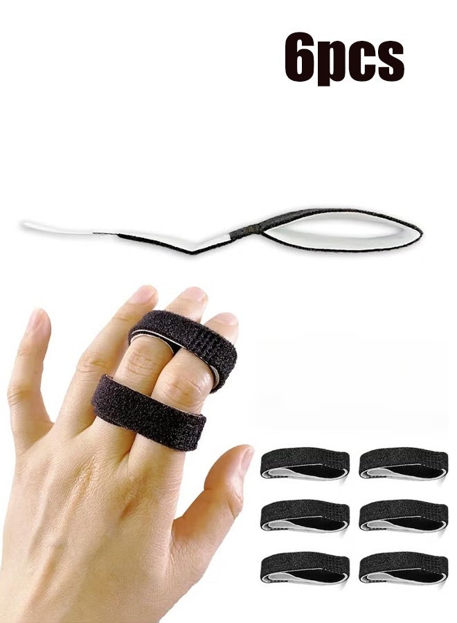 YJ 6 Pack Buddy Tape Finger Straps With Padded, Hook and Loop Finger Buddy Straps Pinky Finger Splint for Injured Finger Support, Stretchable and Washable - Image 1