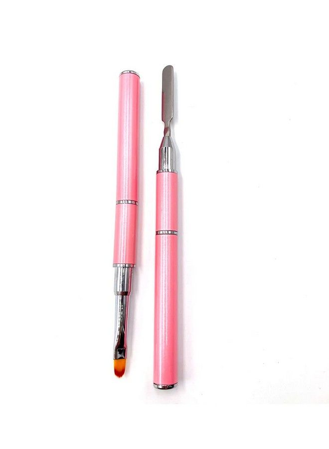 Aliotech 2 Pack Of Polygel Brush And Picker Dualended 2 In 1 Design Stainless Steel Gel Nail Brush Polygel Slice Tool For Polygel Uv Gel Acrylic Nails Extension Quick Building Gel(Pink) - Image 4