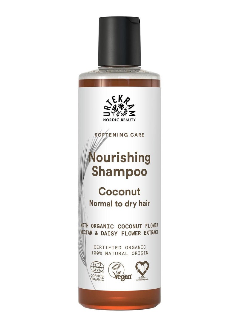 Urtekram Organic Coconut Nourishing Shampoo with virgin coconut oil, 250ml - 100% Organic and Vegan - Silicone and Paraben-Free - Image 1