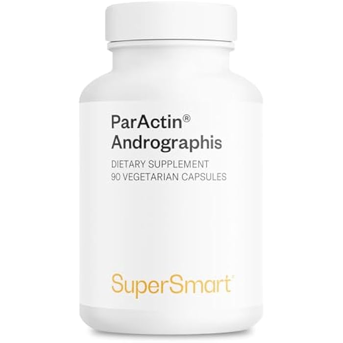 Supersmart - ParActin Supplement 300mg per Day (High Strength) - Andrographis Paniculata | Non-GMO & Gluten Free - 90 Vegetarian Capsules - Image 1