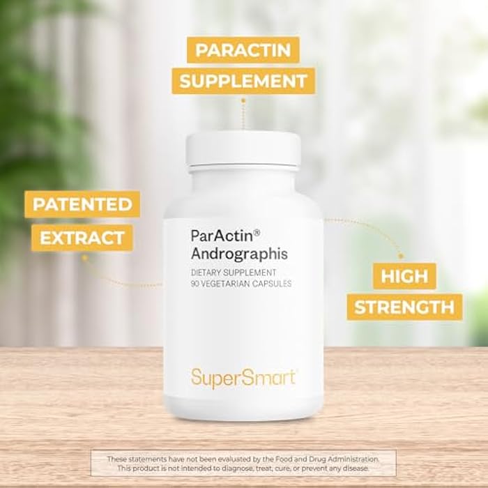 Supersmart - ParActin Supplement 300mg per Day (High Strength) - Andrographis Paniculata | Non-GMO & Gluten Free - 90 Vegetarian Capsules - Image 3