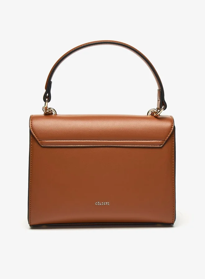 Celeste Women Textured Crossbody Bag with Chain Strap and Magnetic Closure