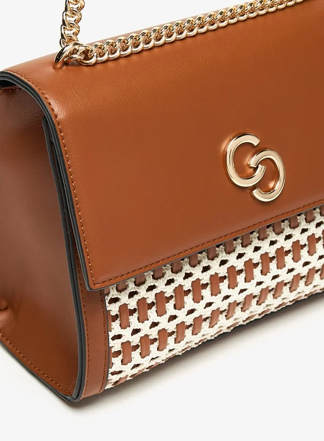 Celeste Women Textured Crossbody Bag with Chain Strap and Magnetic Closure