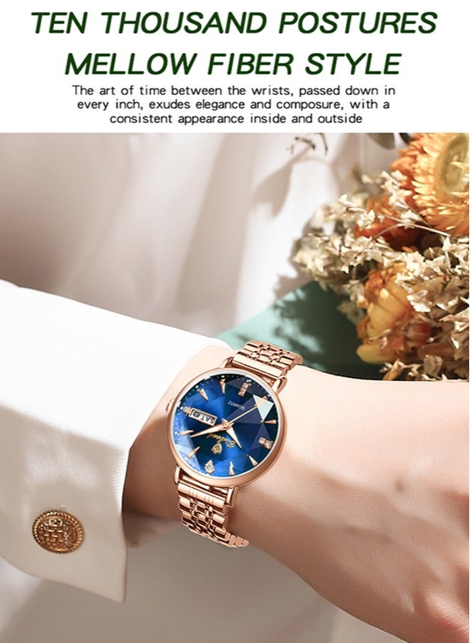 BINBOND Women's Steel Strap Quartz Watch Waterproof Elegant Watch Ladies Gifts - Image 2