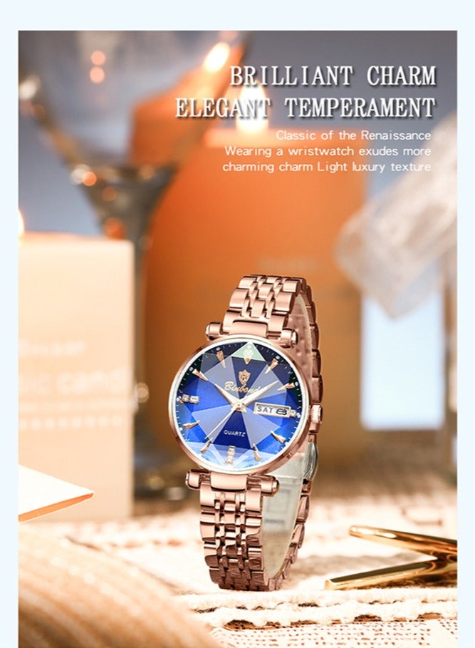 BINBOND Women's Steel Strap Quartz Watch Waterproof Elegant Watch Ladies Gifts - Image 1