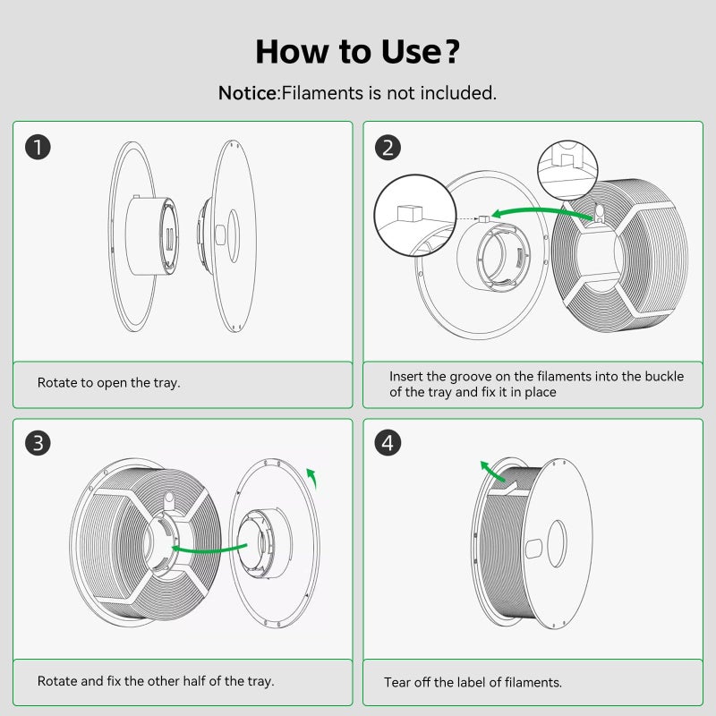 UniTak3D Original AMS Detachable Filament Spool Compatible with Bambu Lab 3D Printer,Reusable Filament Reel Holder Fits PLA, PETG, ABS Filament Spool for Bambulab A1/A1 Mini,Support Low-Temp Environment â‰¤ 70Â°C - Image 5