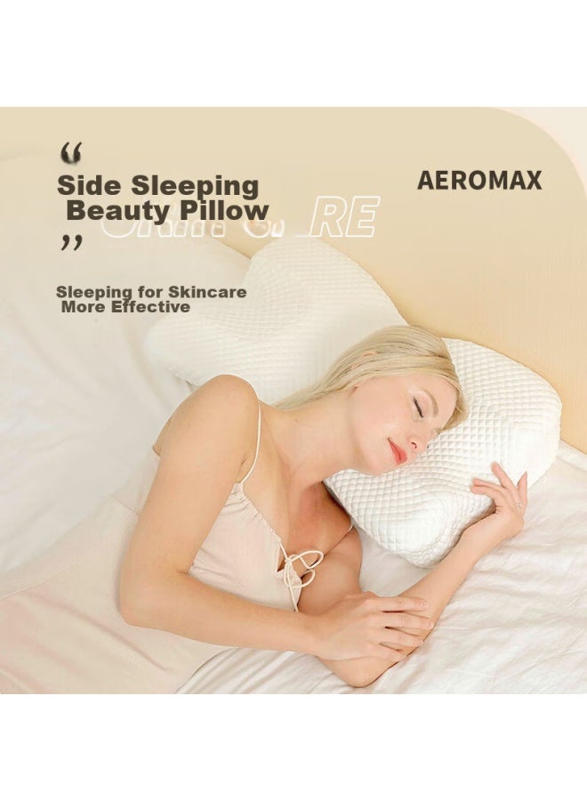 Aeromax Aolumasi Side Sleeping Pillow, Anti-wrinkle, Prevents Nasol Folds, Doesn't Press On Face, Beauty Pillow, Cervical Pillow, Memory Foam, Sleep Design, Patented Model - Image 1
