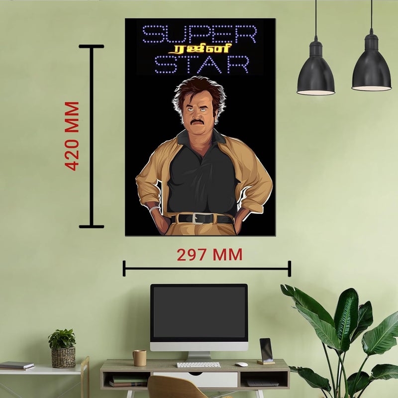 Rajini Posters for Wall | Superstar Rajinikanth Sticker | Thalaivar Rajini Sticker | Rajini Posters for Room Decoration | Super Star Rajini Photo Sticker  - Image 4