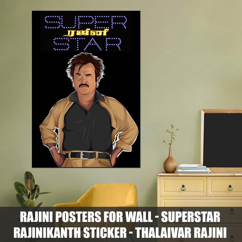 Rajini Posters for Wall | Superstar Rajinikanth Sticker | Thalaivar Rajini Sticker | Rajini Posters for Room Decoration | Super Star Rajini Photo Sticker  - Image 2