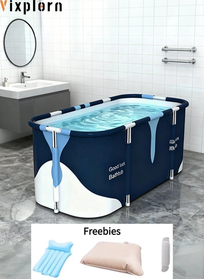 Vixplorn 140cm oversized portable folding bathtub, adult bathroom soaking tub, thermal bathtub, suitable for adults, covered home SPA soaking tub, suitable for small bathrooms, thick multi-layer covered bathtub - Image 1