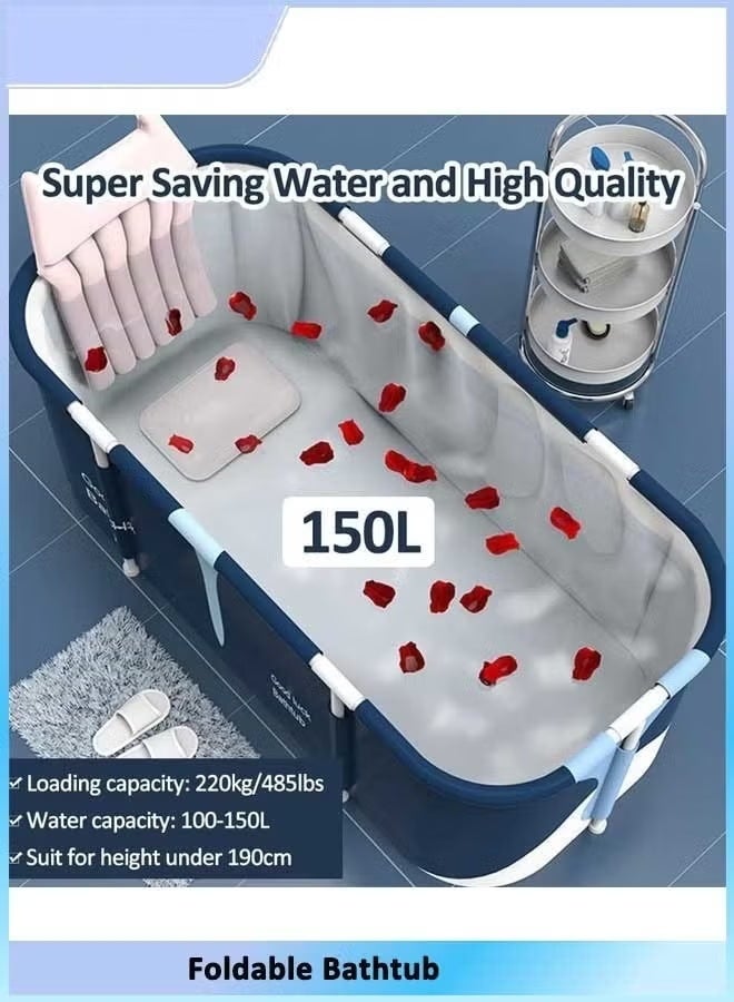 Vixplorn 140cm oversized portable folding bathtub, adult bathroom soaking tub, thermal bathtub, suitable for adults, covered home SPA soaking tub, suitable for small bathrooms, thick multi-layer covered bathtub - Image 3