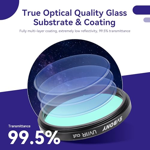 SVBONY Telescope Filter, 2" UV IR Cut Block Filter, Blocks Red Ultraviolet, Waterproof Multi Coated Keep Images Sharp, for CCD Digital Camera&Telescope - Image 3