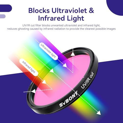 SVBONY Telescope Filter, 2" UV IR Cut Block Filter, Blocks Red Ultraviolet, Waterproof Multi Coated Keep Images Sharp, for CCD Digital Camera&Telescope - Image 2