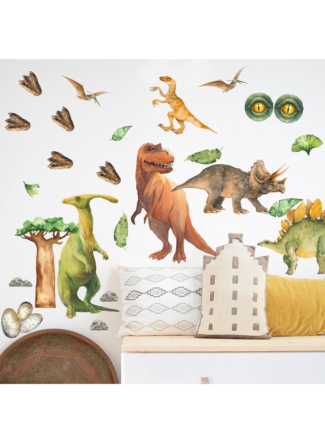 DesignStickers Dinosaur Wall Decals for Kids - Jungle Removable Dinosaur Wall Stickers for Toddler Boys Girls - Safari Peel and Stick Nursery Stickers Children [>25 Dino Wall clings] + Test Sample Included! - Image 3