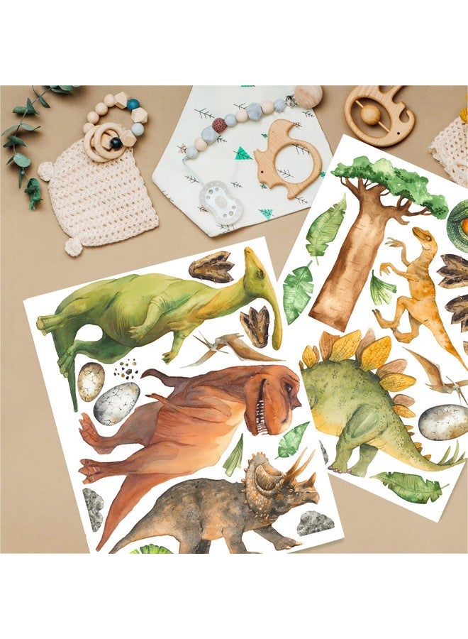 DesignStickers Dinosaur Wall Decals for Kids - Jungle Removable Dinosaur Wall Stickers for Toddler Boys Girls - Safari Peel and Stick Nursery Stickers Children [>25 Dino Wall clings] + Test Sample Included! - Image 5