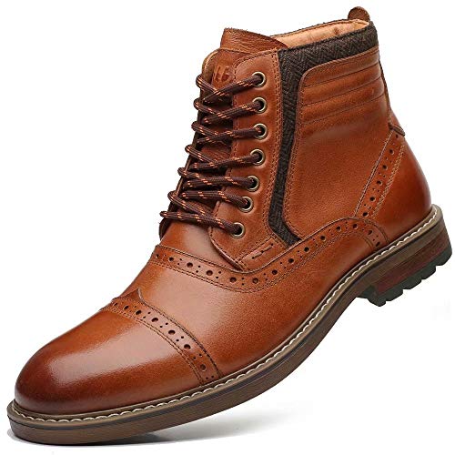 Arkbird Mens Chelsea Boots, Stylish and Comfort Leather Chukka Ankle Boots with Zipper (Brown 10) - Image 1