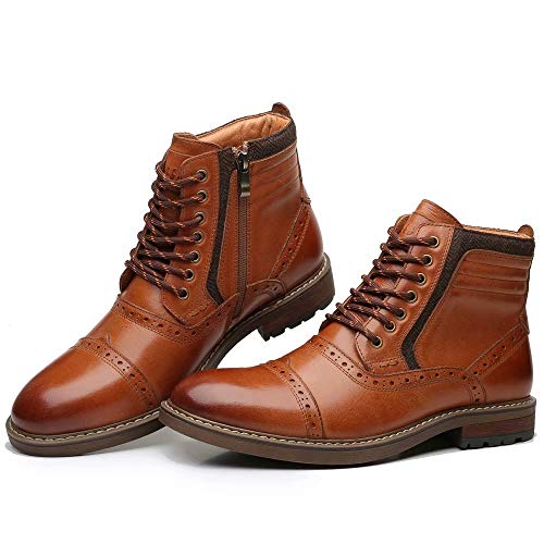 Arkbird Mens Chelsea Boots, Stylish and Comfort Leather Chukka Ankle Boots with Zipper (Brown 10) - Image 2