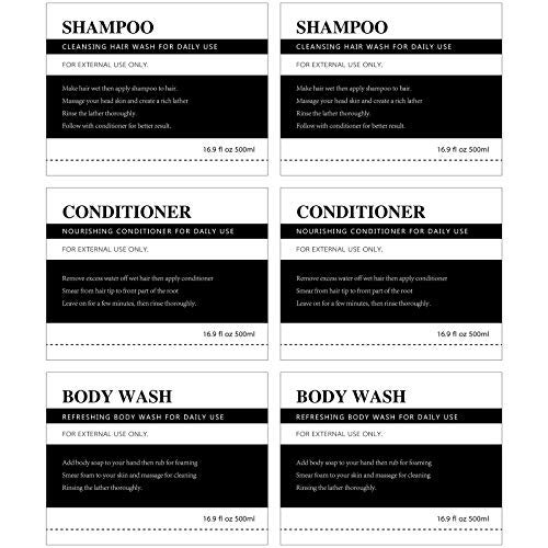 Zonon 18 Pieces Waterproof Label Stickers for Dispenser Bottles Farmhouse Label Shampoo Dispenser Stickers for Kitchen Bathroom (2.76 x 3.54 Inch) - Image 1