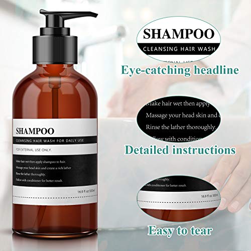 Zonon 18 Pieces Waterproof Label Stickers for Dispenser Bottles Farmhouse Label Shampoo Dispenser Stickers for Kitchen Bathroom (2.76 x 3.54 Inch) - Image 3