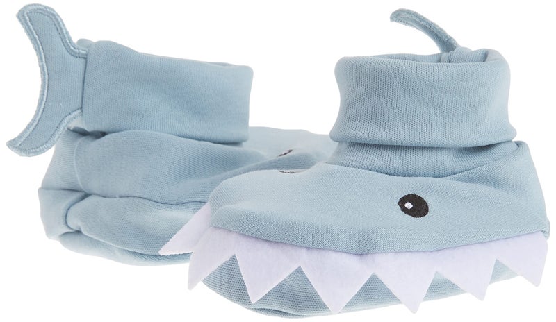 Baby Aspen Shark Bib and Booties Gift Set - Unique Baby Shower Gifts for Boys - 100% Cotton Newborn Bibs and Baby Booties 0-3 Months - Baby Boy Essentials, Cute Shark Week Gift Idea - Image 3