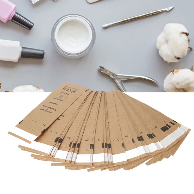Self Sealing Pouch 100 Pack Safe Hygienic Paper Material - Convenient Portable Cleaning Pouch for Home Beauty Nail Salons Cosmetics Tool Storage - Image 5