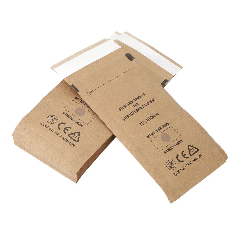 Self Sealing Pouch 100 Pack Safe Hygienic Paper Material - Convenient Portable Cleaning Pouch for Home Beauty Nail Salons Cosmetics Tool Storage - Image 1