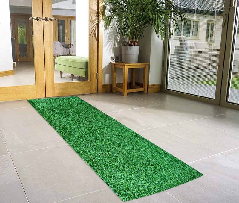 Status Contract Artificial Grass Runner, Carpet Mat for Balcony, Lawn, Door Natural Green - Doormat (6.5ft x 2ft) - Image 2