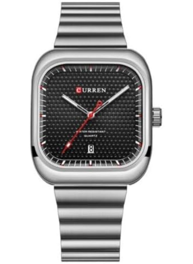 كارين ساعة كوريان 8460 رجالية كاجوال بسوار فولاذي مربعة كوارتز حركة يابانية - Image 1