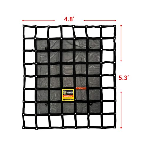 Gladiator Cargo Nets- Heavy Duty Cargo Net -Truck Accesories-Truck organizer -Bed Cover-Interior- Roof Rack-Trunk organizer-Cargo Net Offroad-SUV -Rubicon -Camping-(WLL)1,500 lbs (GRN-100) 4.8' x 5.3' - Image 2