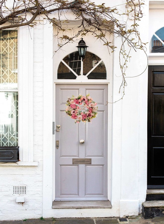 DOTKV Peony Spring Wreaths for Front Door Outside Rose Summer Door Wreath Full 15 Inch Handmade Fall Winter Wreaths for Front Door Wall Window Decor - Image 5